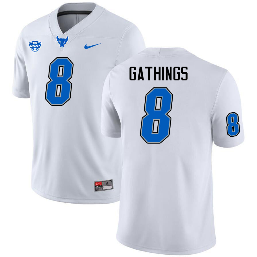 Jasaiah Gathings UB Bulls Jersey,University Of Buffalo Bulls #8 Jasaiah Gathings Jersey Youth-White